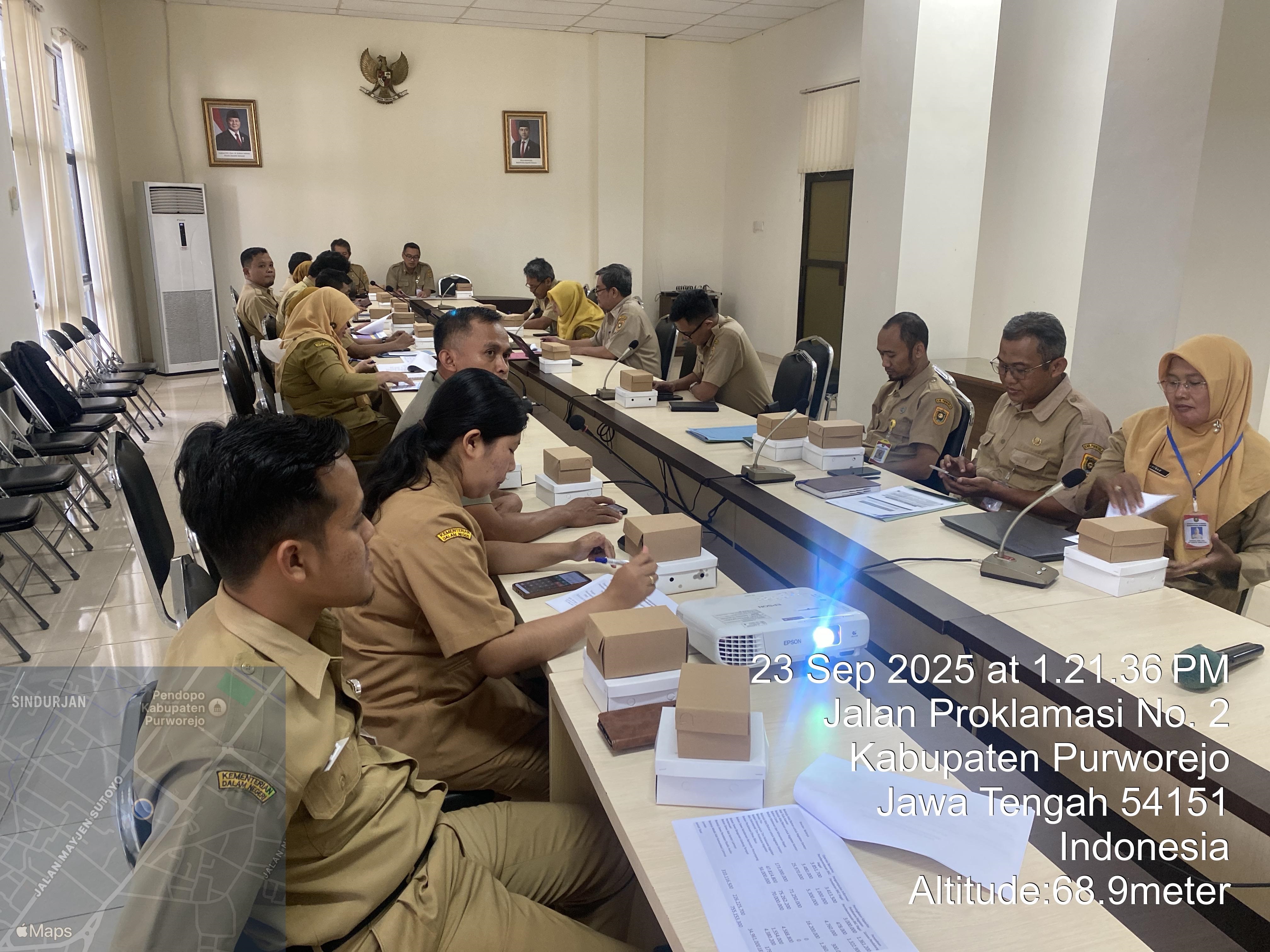 SatpolPPDamkar Kabupaten Purworejo Menghadiri Rapat Penganggaran kegiatan DBHCHT Tahun Anggaran 2026