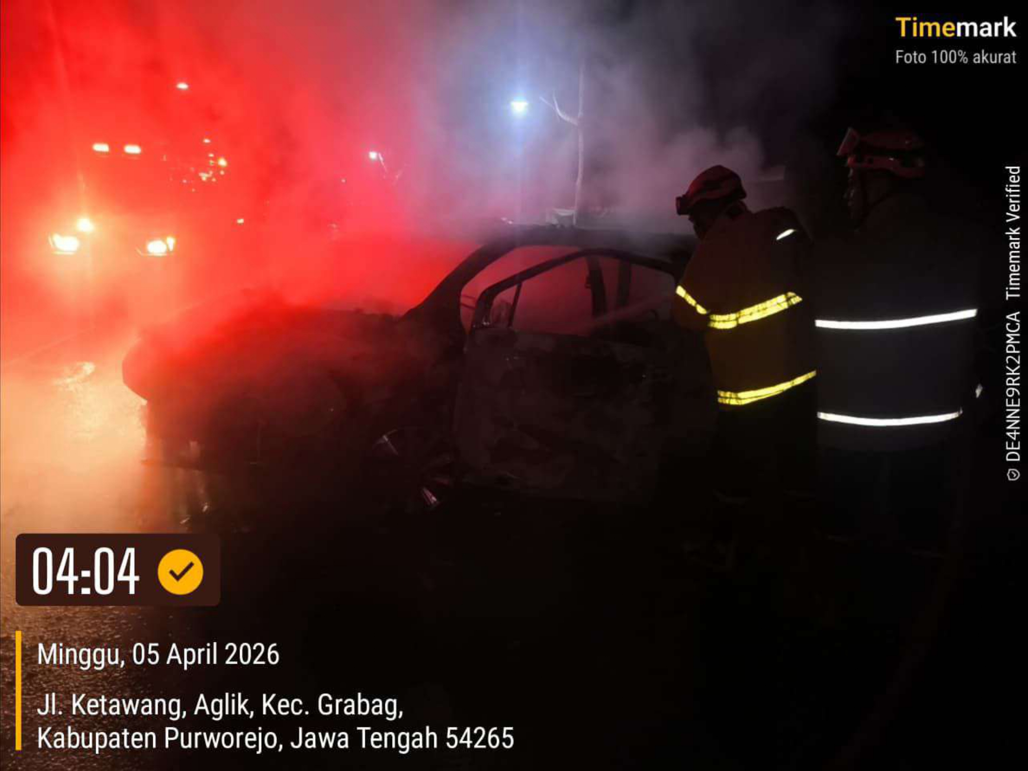 MOBIL TERBAKAR DI JALAN GRABAG-KUTOARJO